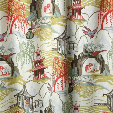 chinoiserie metallic fabric buy in bulk|chinoiserie fabric by the yard.